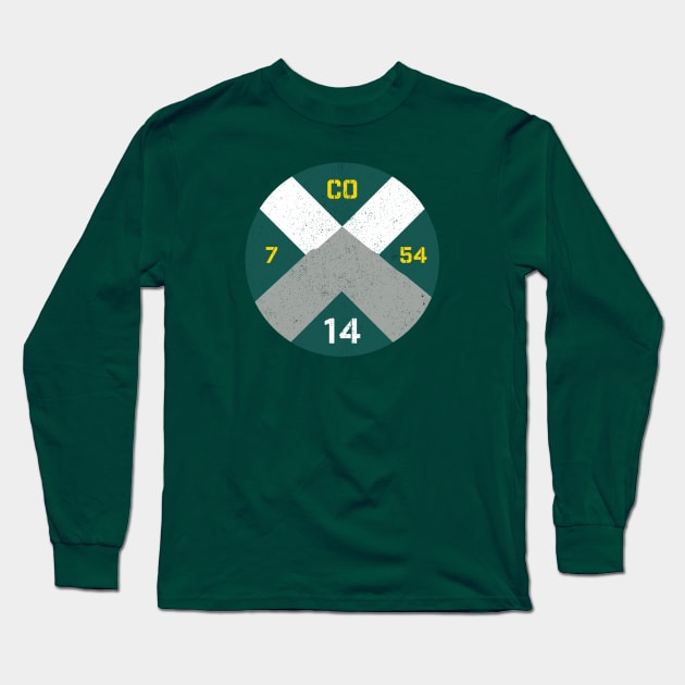 Colorado 14er Green Summit Roundel Long Sleeve T-Shirt by Draft Horse Studio